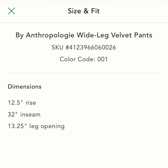 NWT new small Anthropologie wide leg velvet pants black - Picture 13 of 17